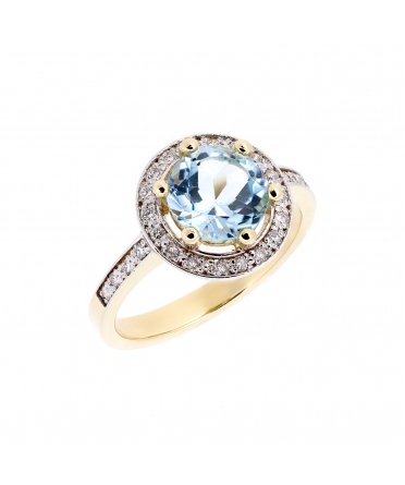 Sky Blue topaz and diamond ring - 2