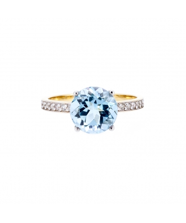 Topaz and diamond ring - 1