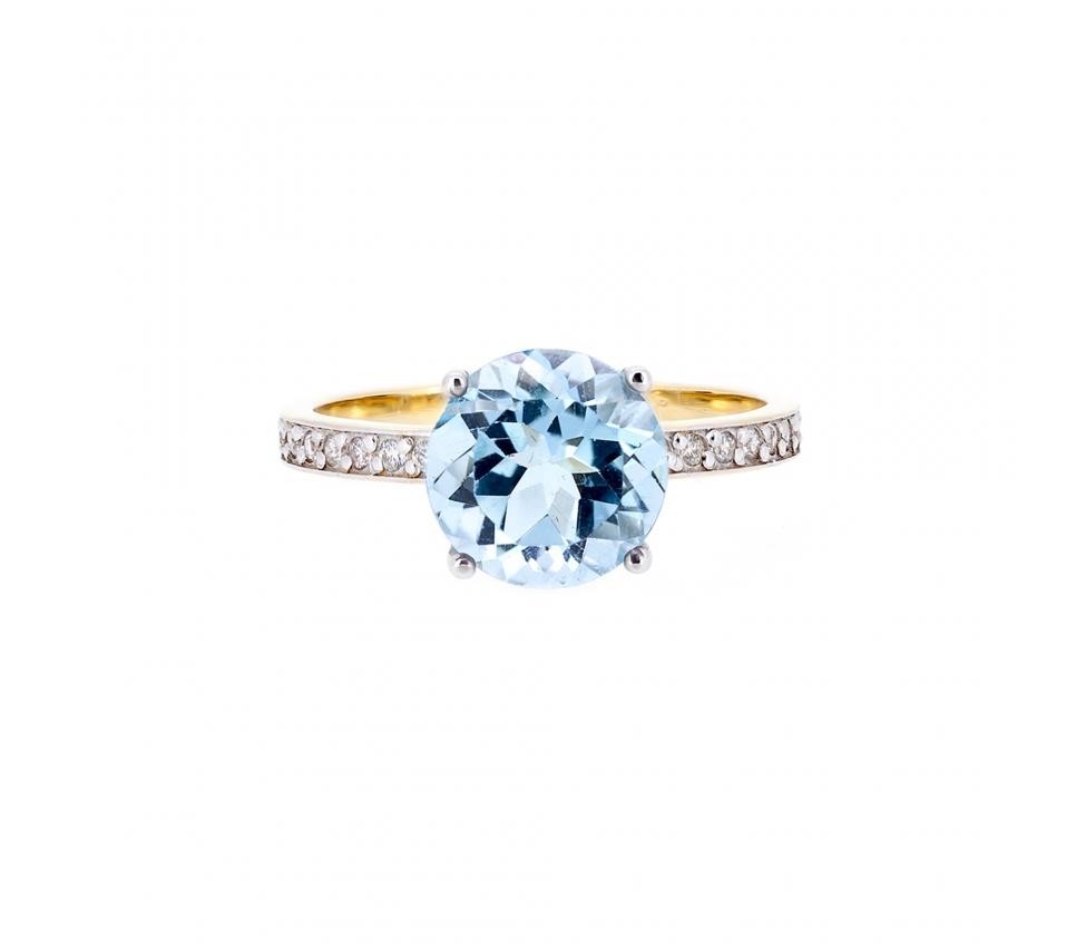 Topaz and diamond ring - 1