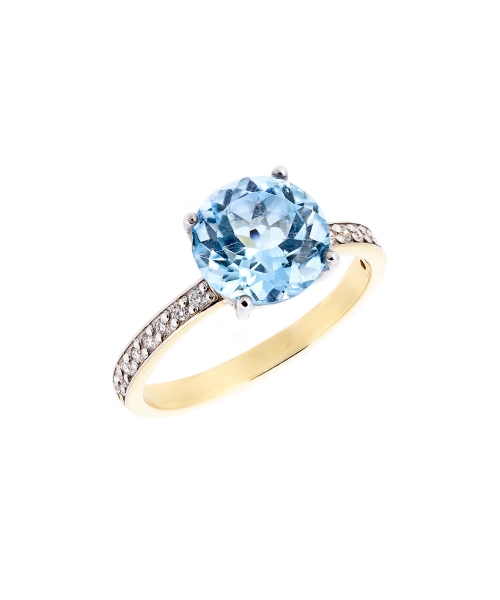 Topaz and diamond ring - 3