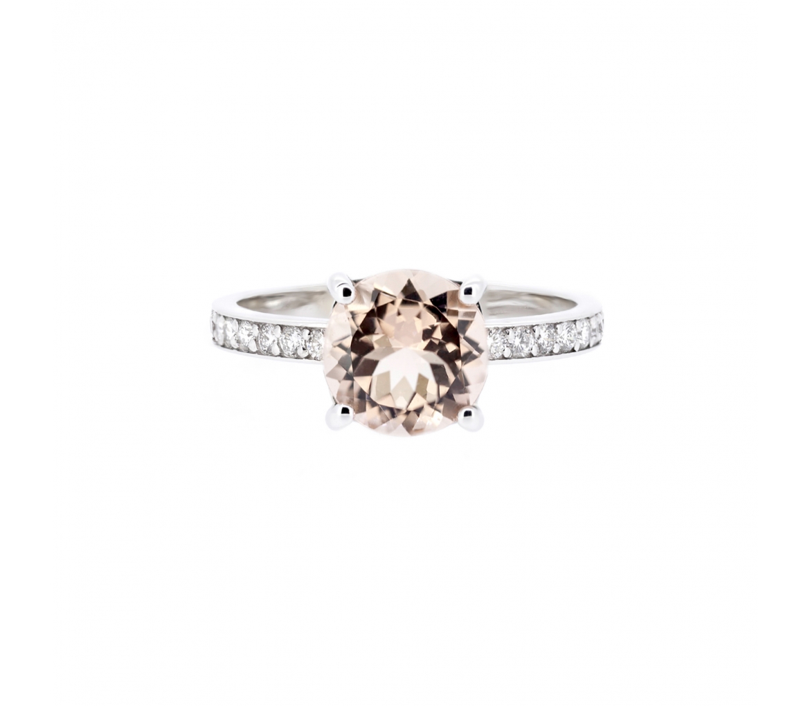 Morganite and diamond ring - 1