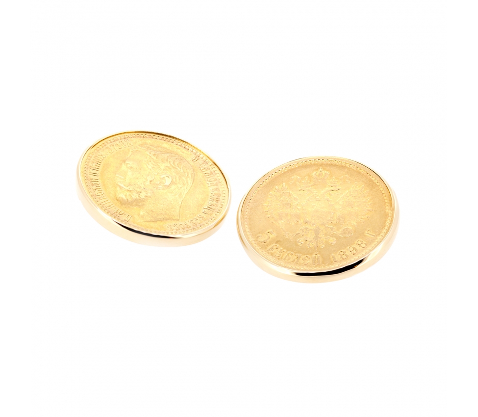 Gold coins cufflinks - 2