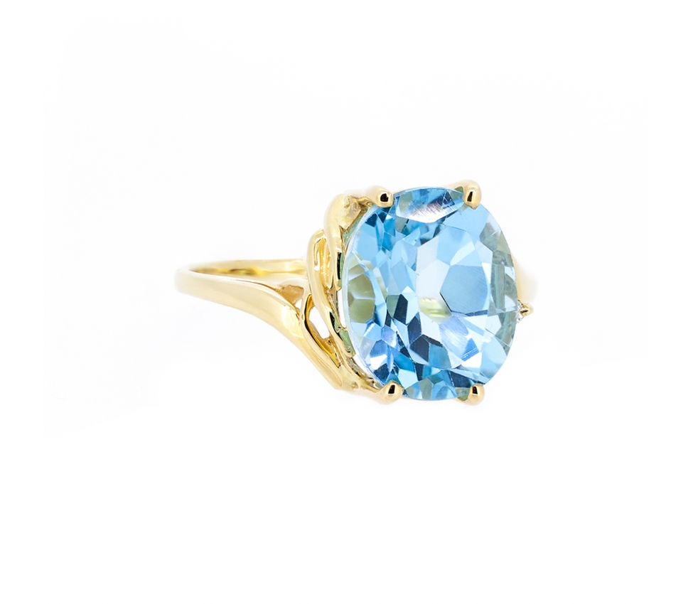 Swiss Blue topaz and diamond ring - 1