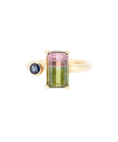 Tourmaline and sapphire ring - 1