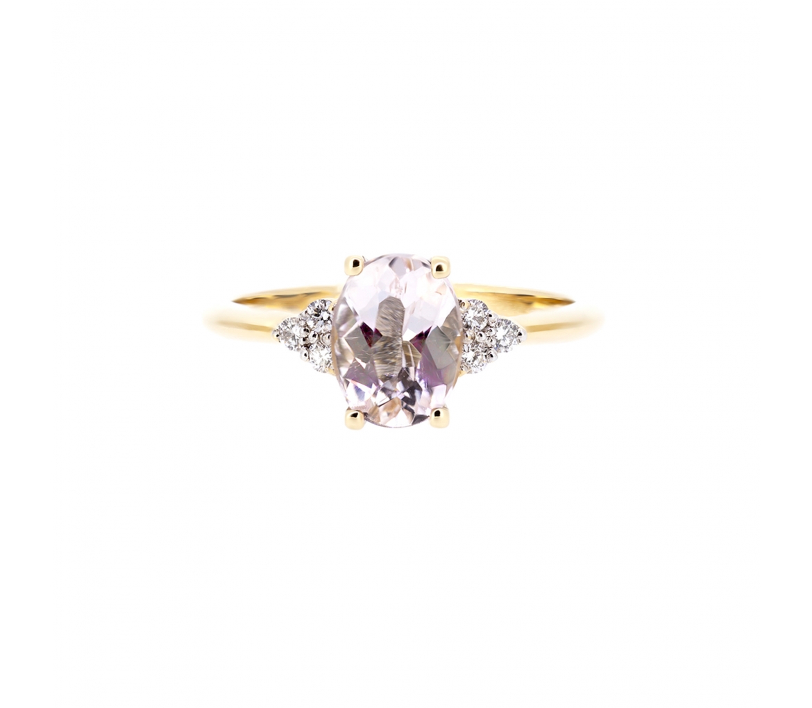 Morganite and diamond ring - 1