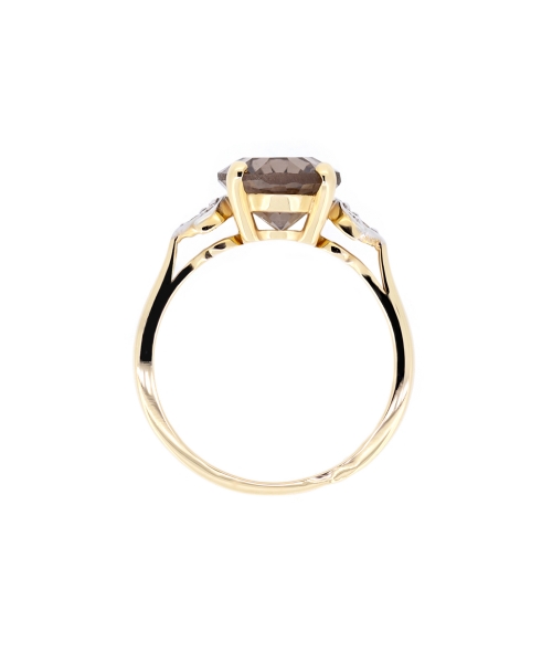 Smoky quartz and diamond ring - 2