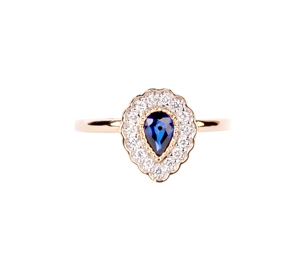 Sapphire and diamond ring - 1