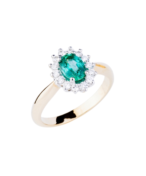 Emerald and diamond ring - 2