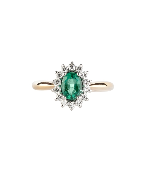 Emerald and diamond ring - 1