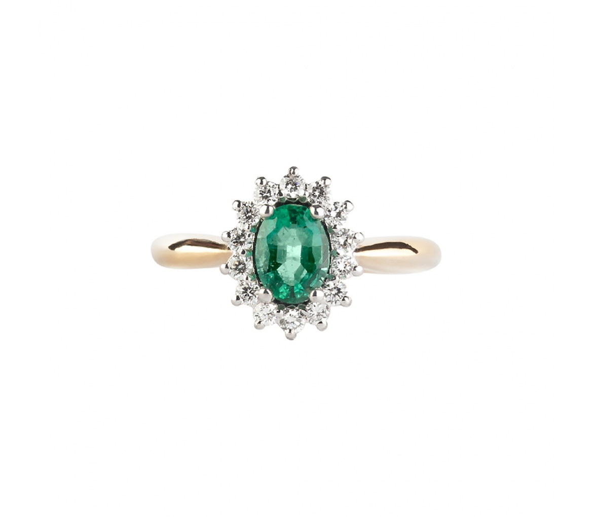 Emerald and diamond ring - 1