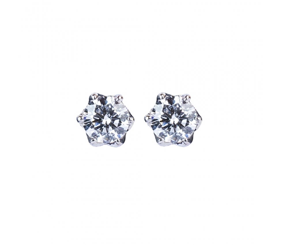 Diamond earrings studs 0,66 ct - 1