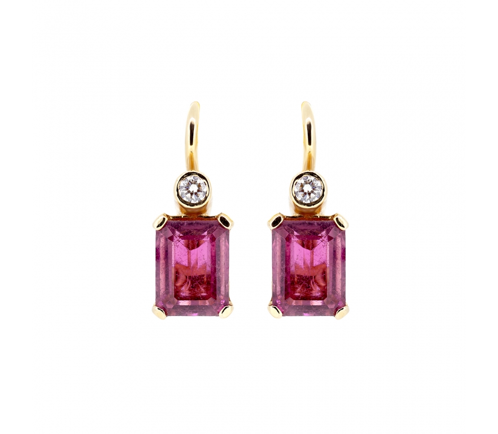 Tourmaline and diamond earrings - 1