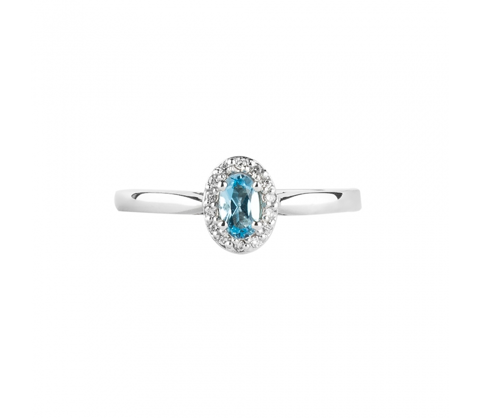 Topaz and diamond ring - 1