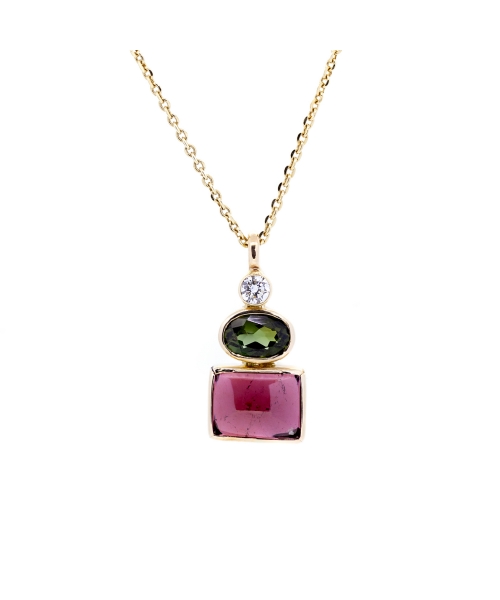 Garnet  and tourmaline pendant - 1