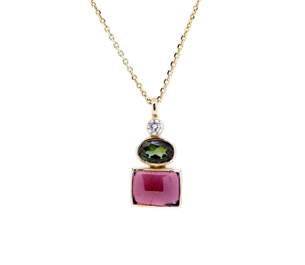 Garnet  and tourmaline pendant - 1