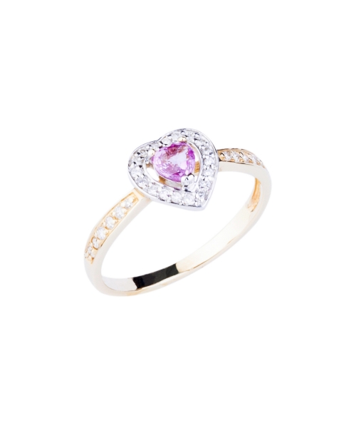 Pink sapphire and diamond ring - 2