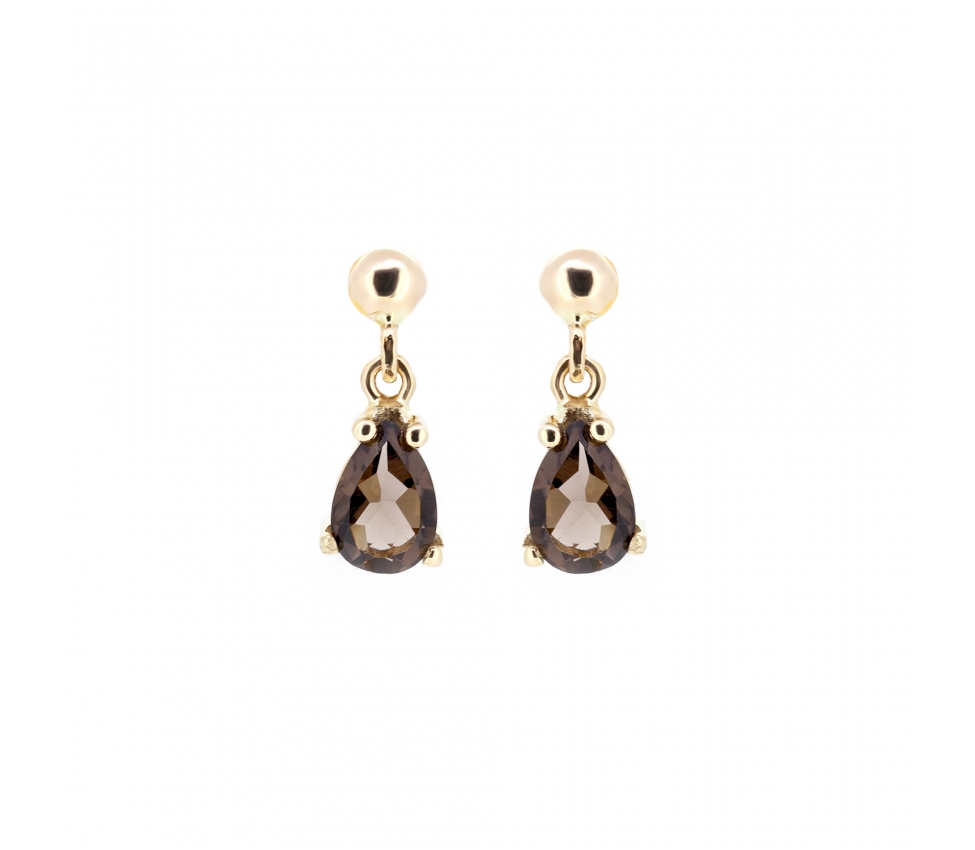 Smoky quartz stud earrings - 1