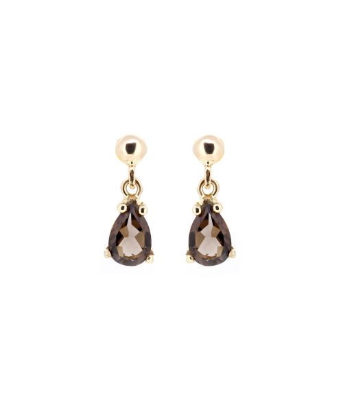 Smoky quartz stud earrings - 1