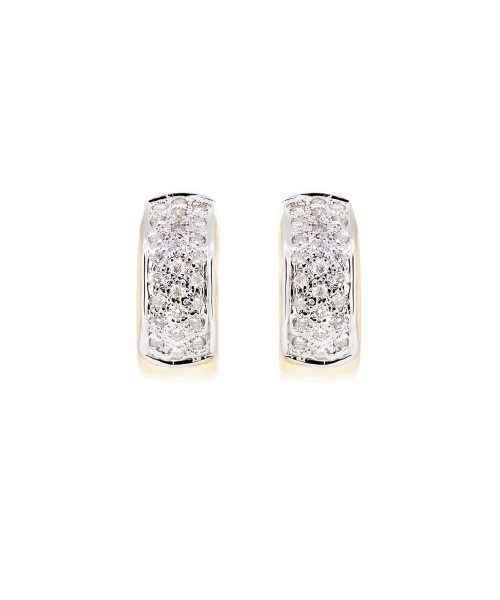 Diamond huggie gold earrings - 1