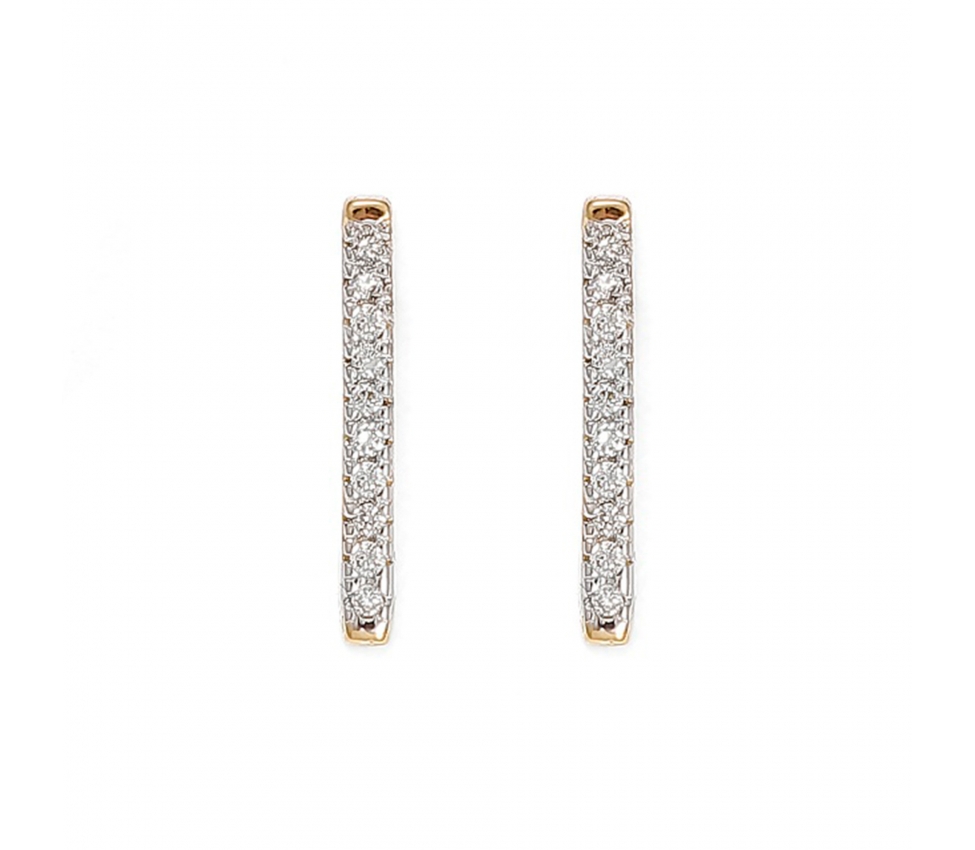 Diamond Minimal earrings yellow gold - 1