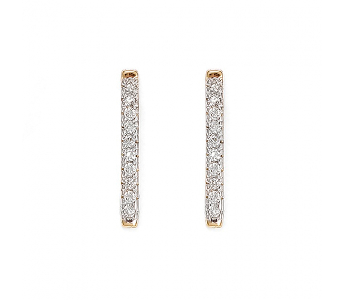 Diamond Minimal earrings yellow gold - 1