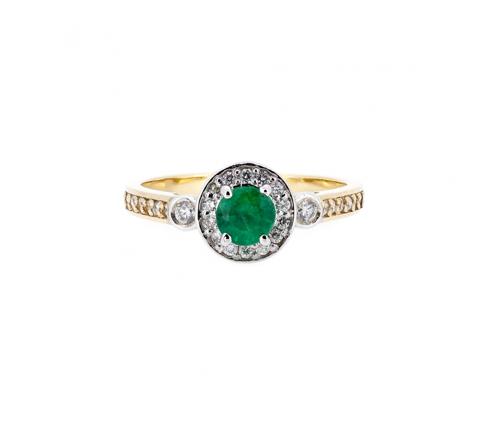 Emerald and diamond ring - 1