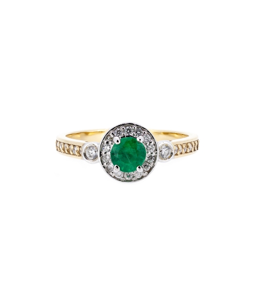 Emerald and diamond ring - 1