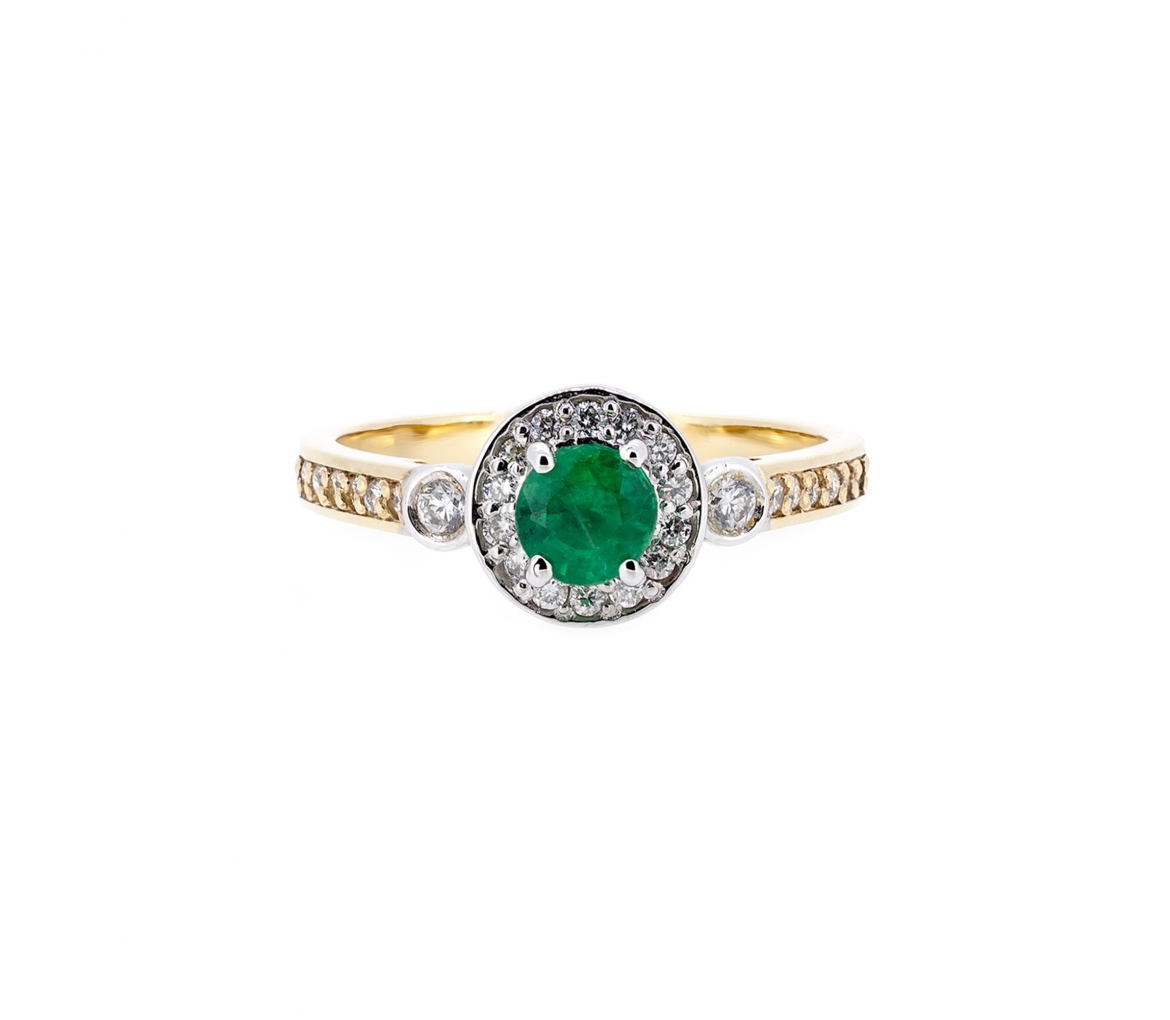 Emerald and diamond ring - 1