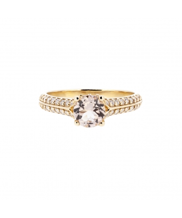 Morganite and diamond ring - 1