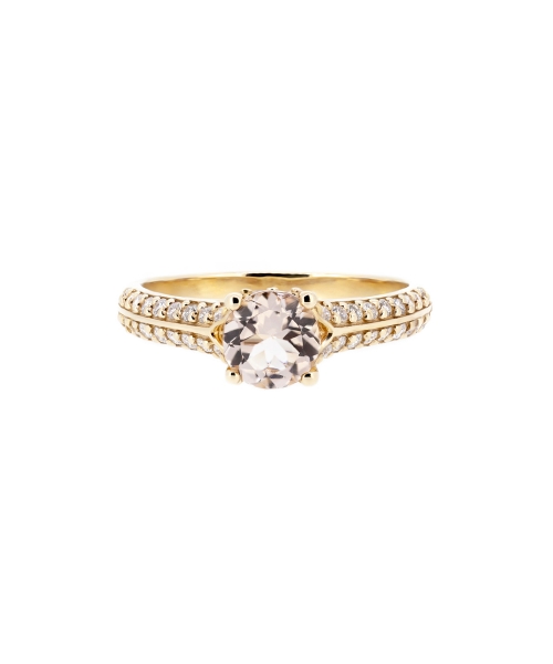 Morganite and diamond ring - 1