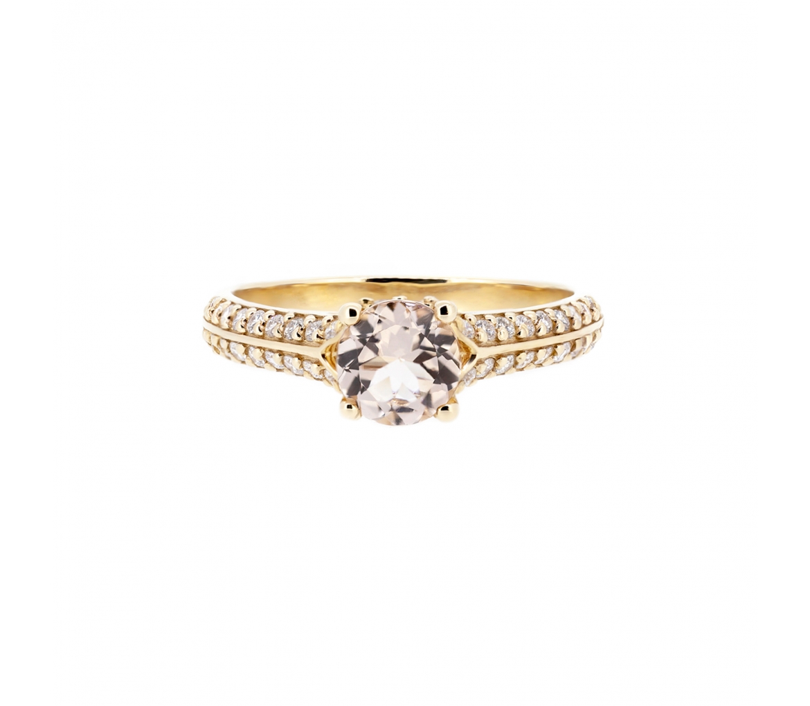 Morganite and diamond ring - 1