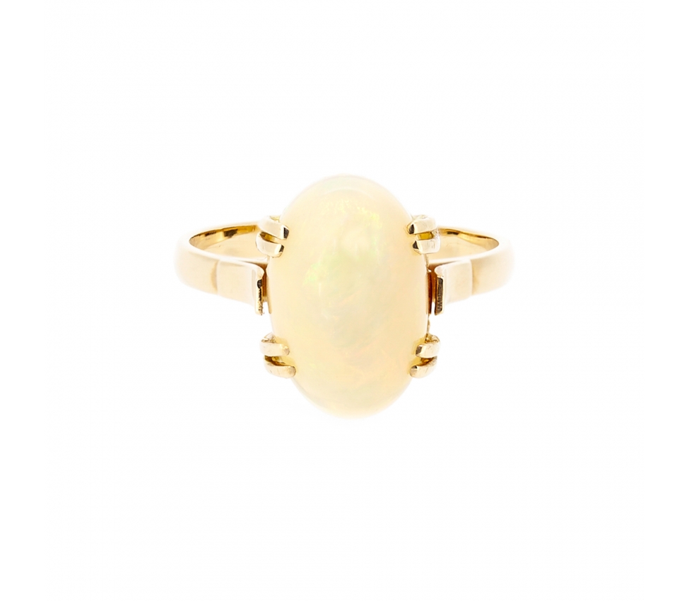 Gold Ethiopian opal ring - 1