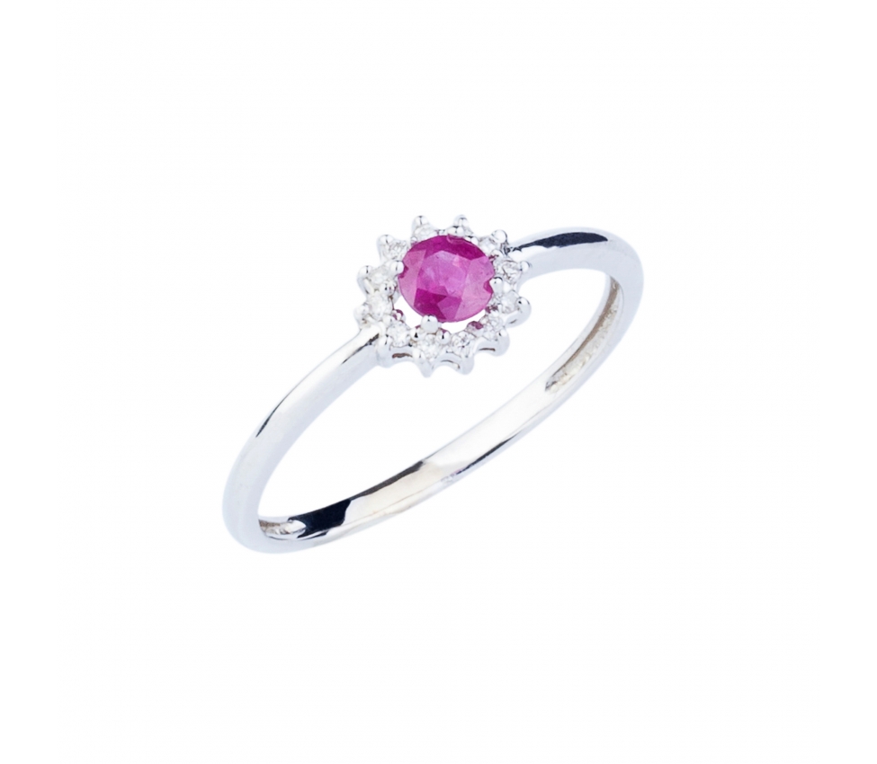 Ruby and diamond ring - 1