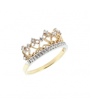 Gold crown diamond ring - 3