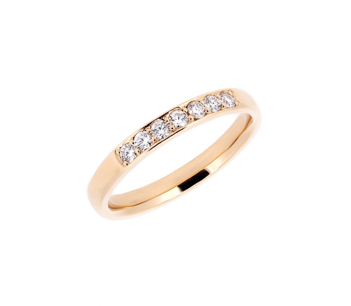 Złota obrączka eternity band z brylantami E004 - 1