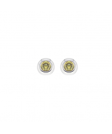 Fancy green diamonds earrings studs - 1