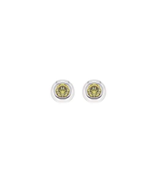 Fancy green diamonds earrings studs - 1