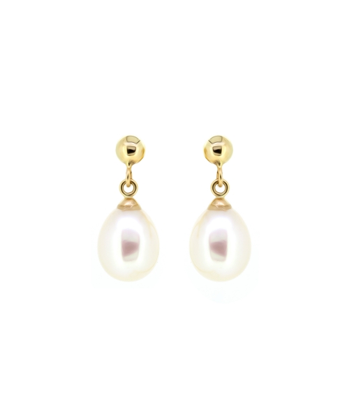 Gold stud earrings with pearls - 1