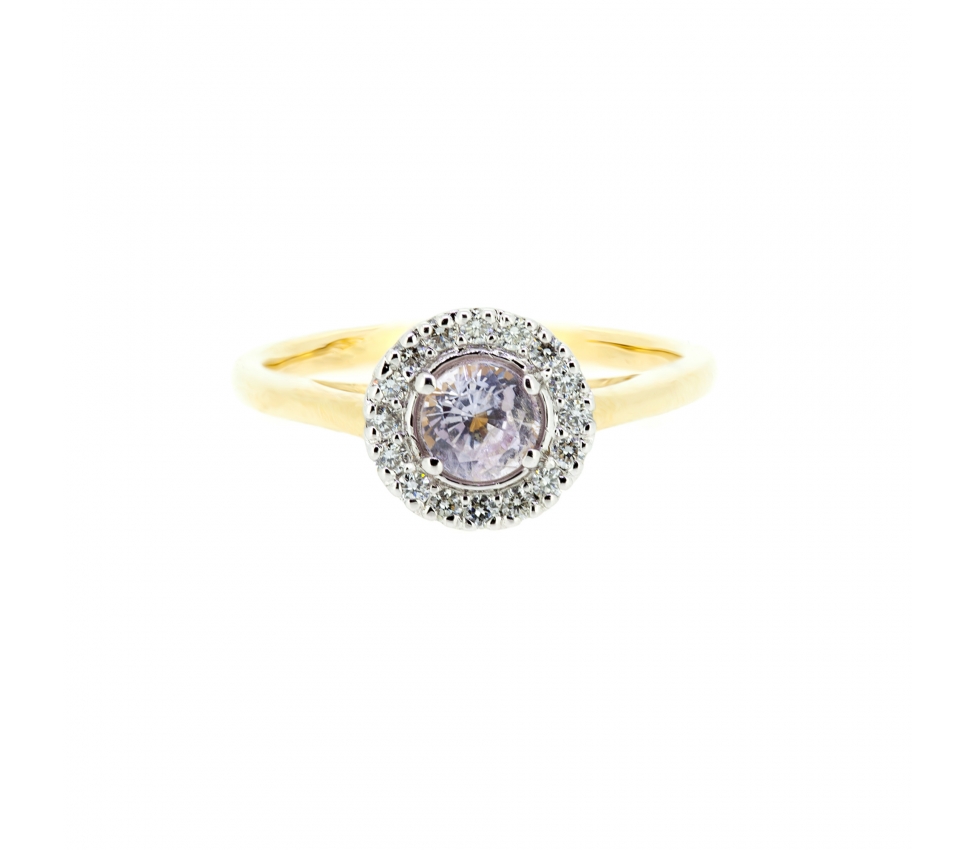 Gold spinel and diamond engagement ring - 1