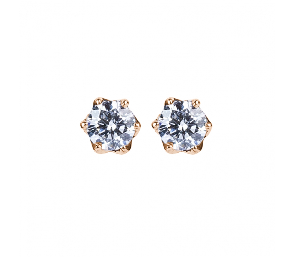 Gold 0,50 ct diamonds studs - 1