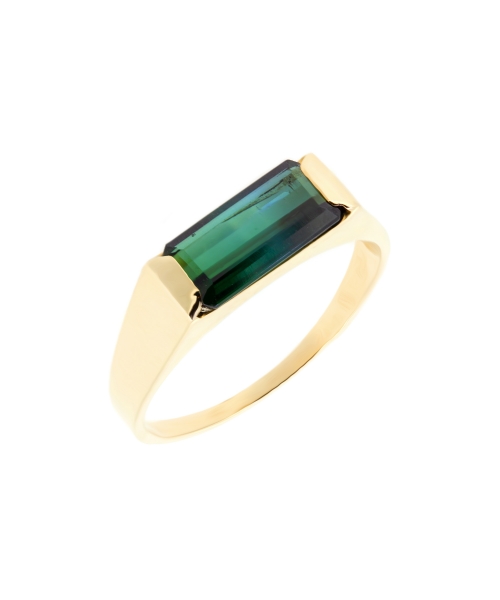 Tourmaline verdelite signet ring - 2