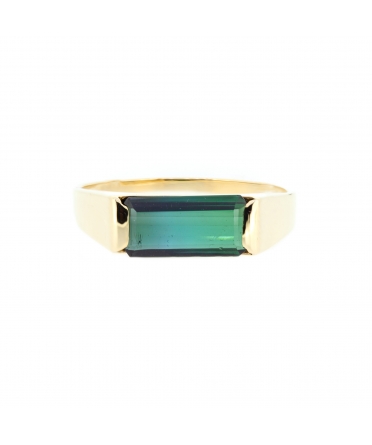 Tourmaline verdelite signet ring - 1