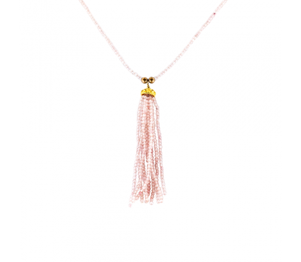 Necklace with rose quartz beads - 1