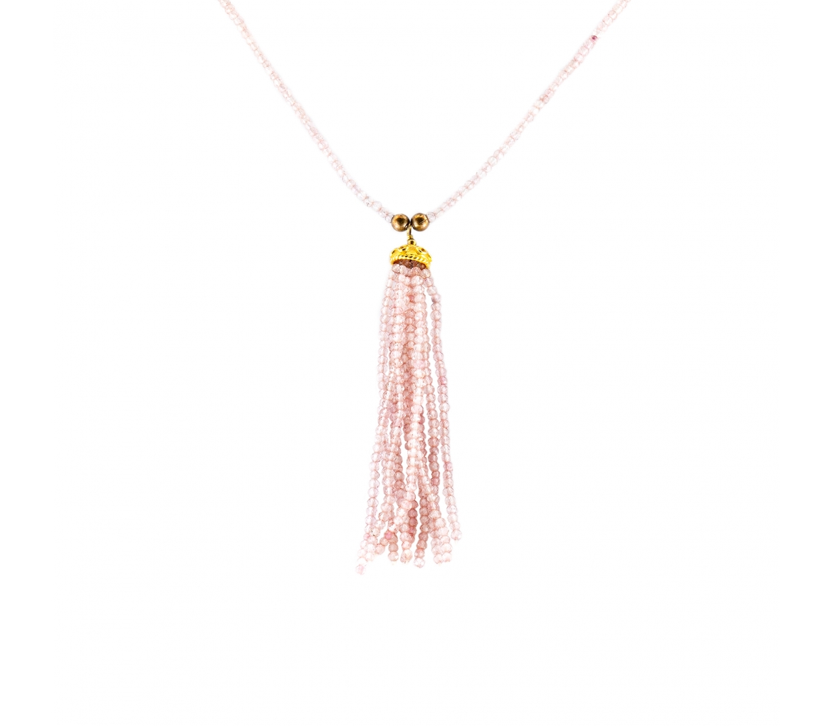 Necklace with rose quartz beads - 1