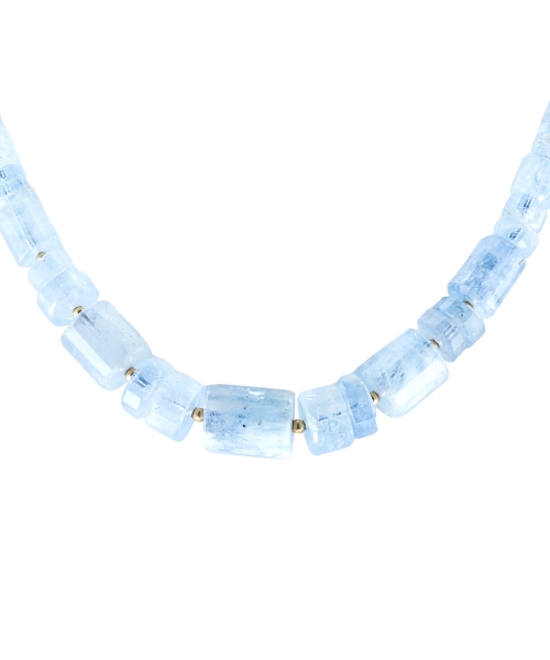 Necklace with faceted rough aquamarine - 2