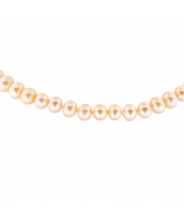 Rose pearls necklace with yellow gold clasp - 3