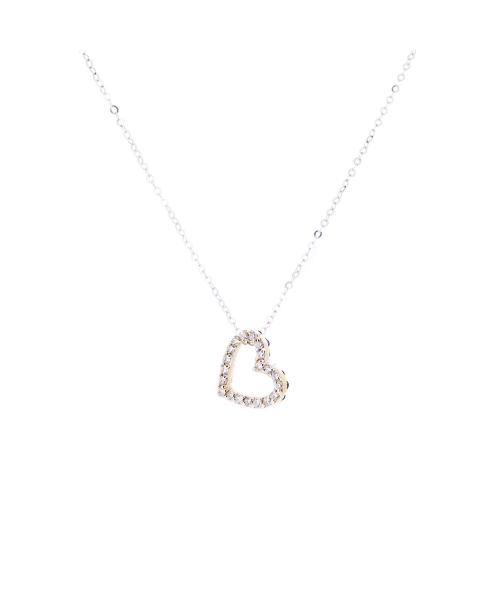 Gold necklace with diamond and sapphire heart - 1