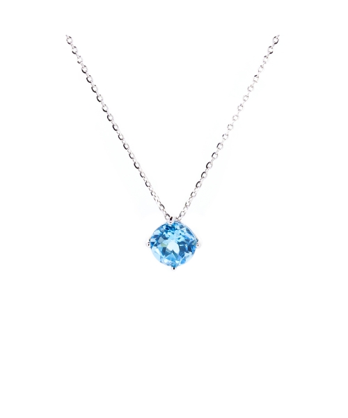 Gold necklace with Swiss Blue topaz - 1