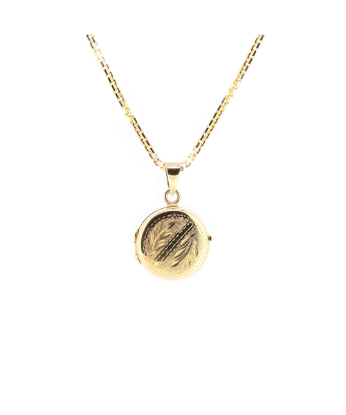 Gold round decorative locket for pictures - 1