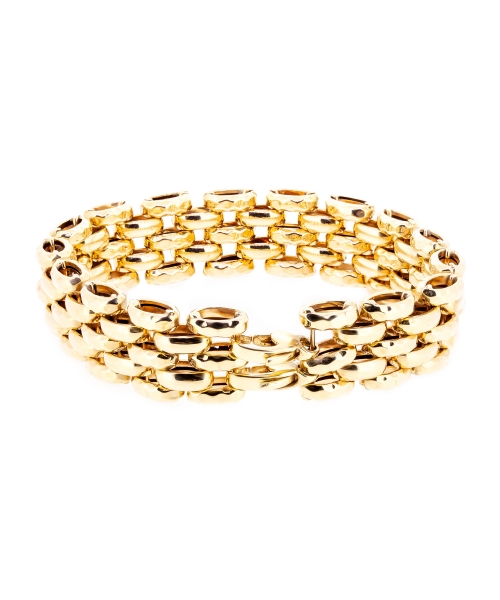 Gold bracelet with hammered links - 2